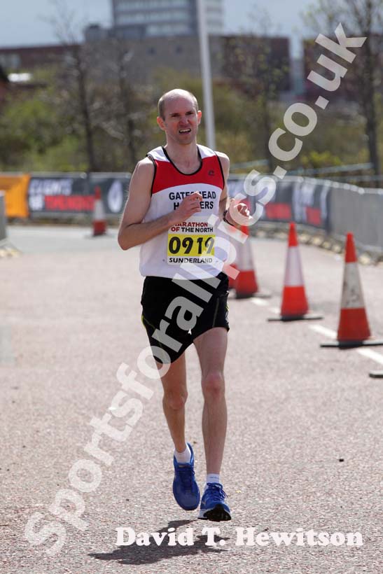 Paul Attley finishing 3rd in the Marathon of the North.